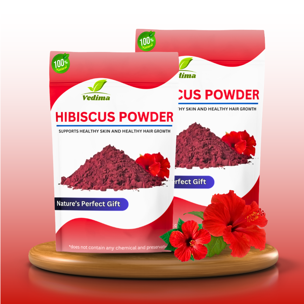 Natural Hibiscus Powder for Lustrous Hair and Skin - Vedima