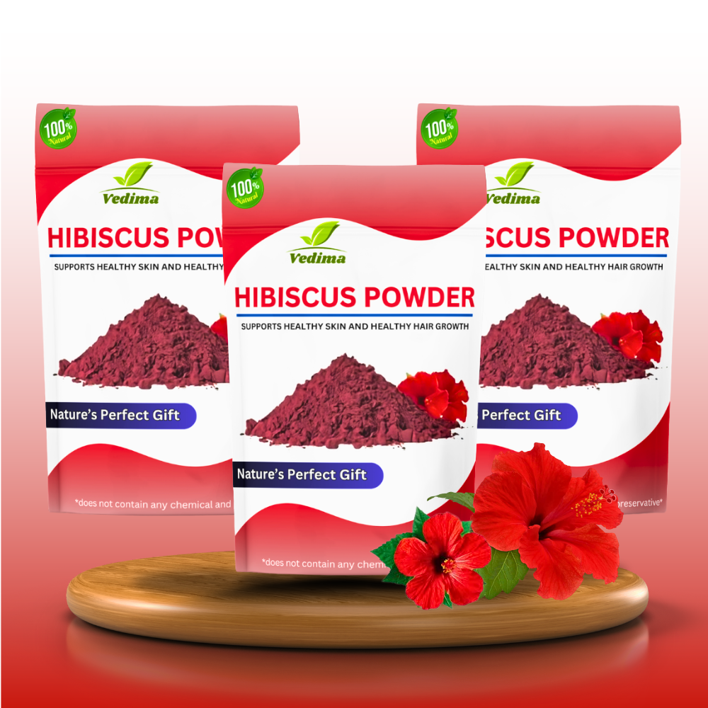 Natural Hibiscus Powder for Lustrous Hair and Skin - Vedima