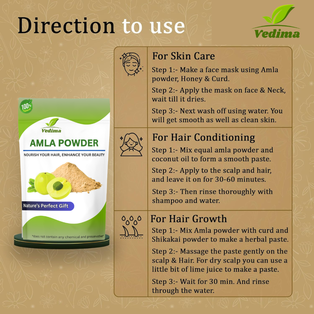 Natural Amla Powder for Hair and Skin