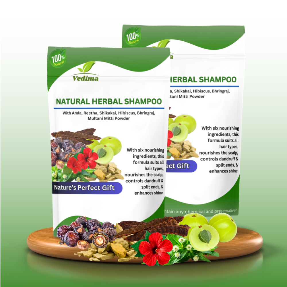 Herbal Hair Shampoo with Hibiscus, Bhringraj & Multani Magic - Vedima