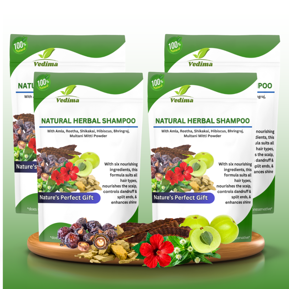 Herbal Hair Shampoo with Hibiscus, Bhringraj & Multani Magic - Vedima