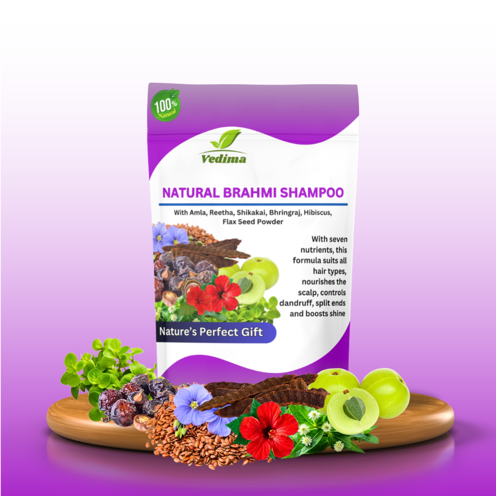 Natural Brahmi Hair Shampoo with Amla, Bhringraj & Herbal Botanicals - Vedima