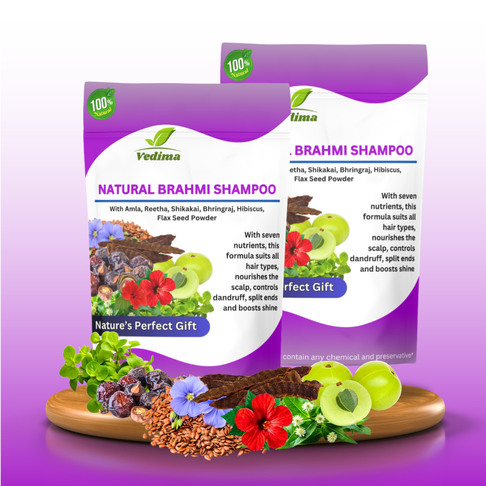 Natural Brahmi Hair Shampoo with Amla, Bhringraj & Herbal Botanicals - Vedima