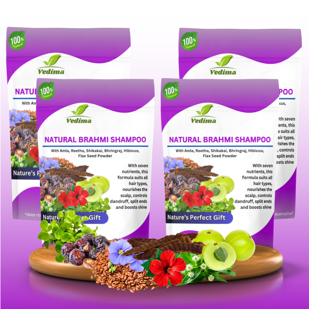 Natural Brahmi Hair Shampoo with Amla, Bhringraj & Herbal Botanicals - Vedima