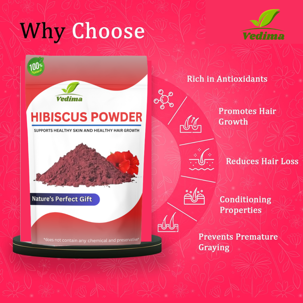 Natural Hibiscus Powder for Lustrous Hair and Skin