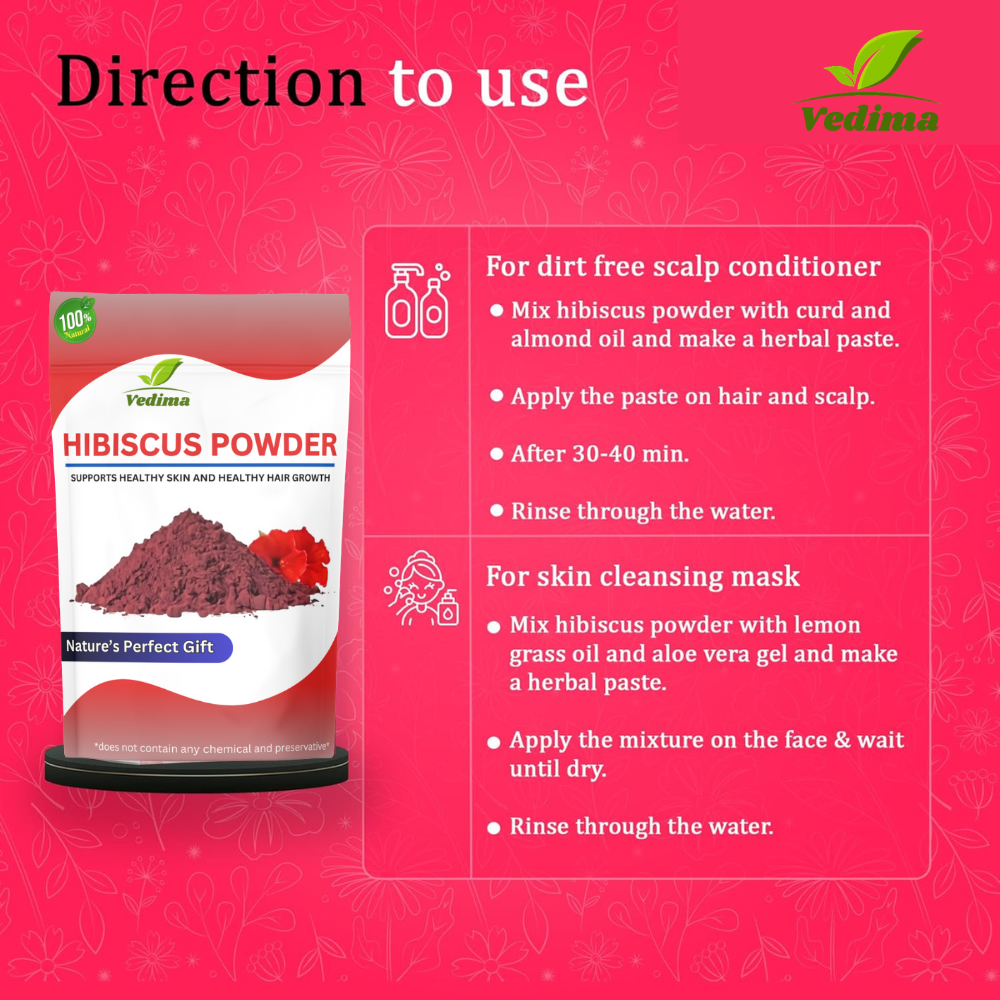 Natural Hibiscus Powder for Lustrous Hair and Skin