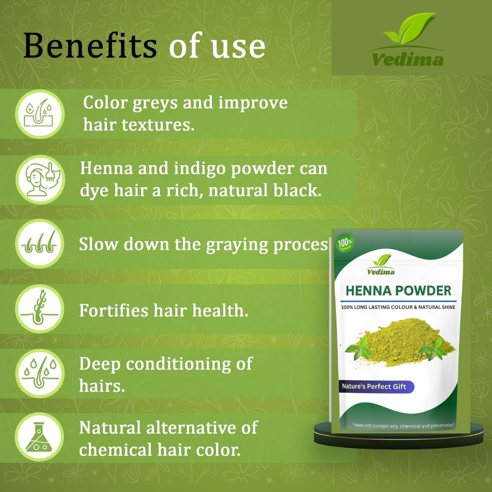 Henna Leaf Powder for Hair – Mehandi Powder - Vedima