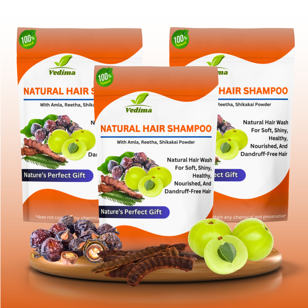 Natural Hair Shampoo With Amla, Reetha, Shikakai - Vedima