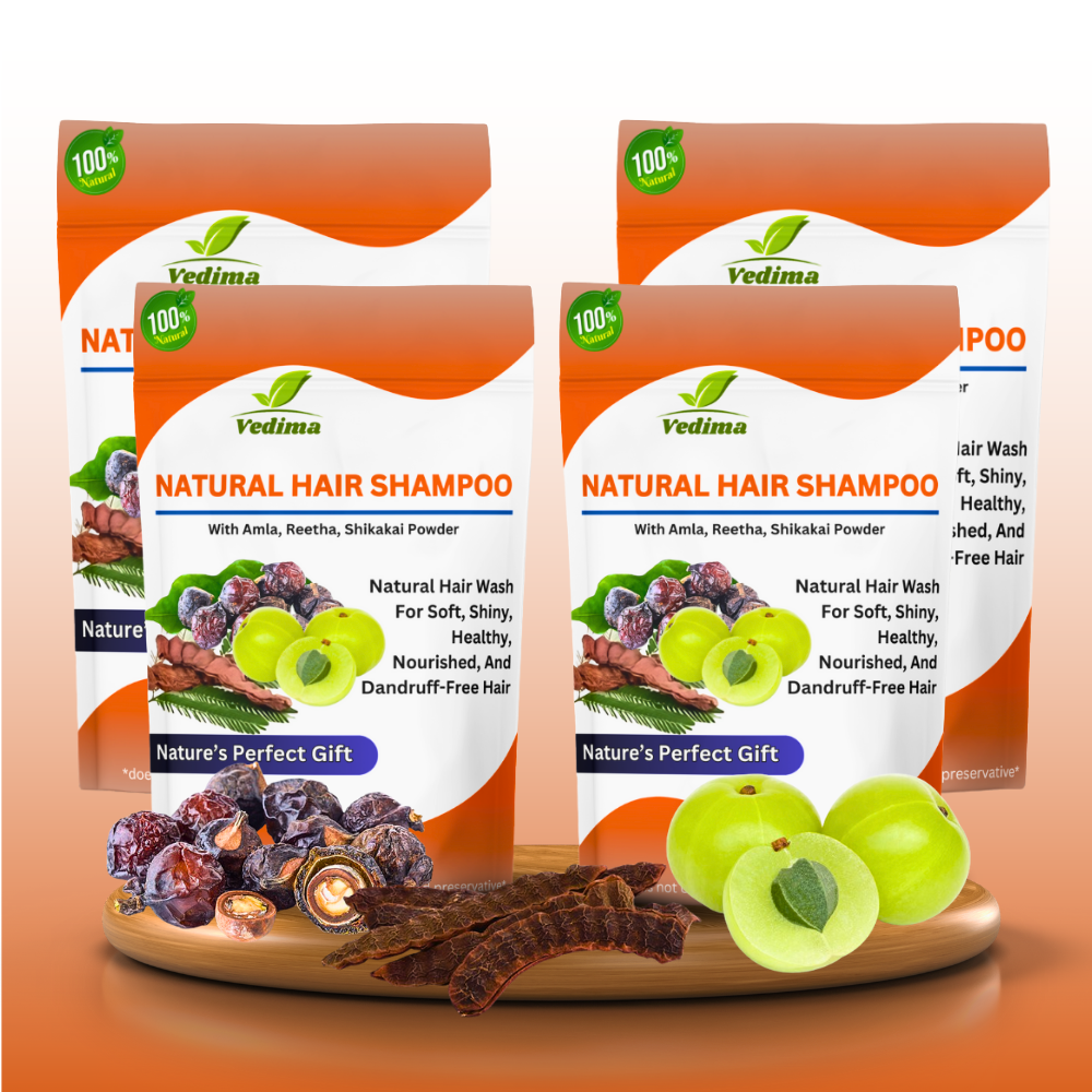 Natural Hair Shampoo With Amla, Reetha, Shikakai - Vedima