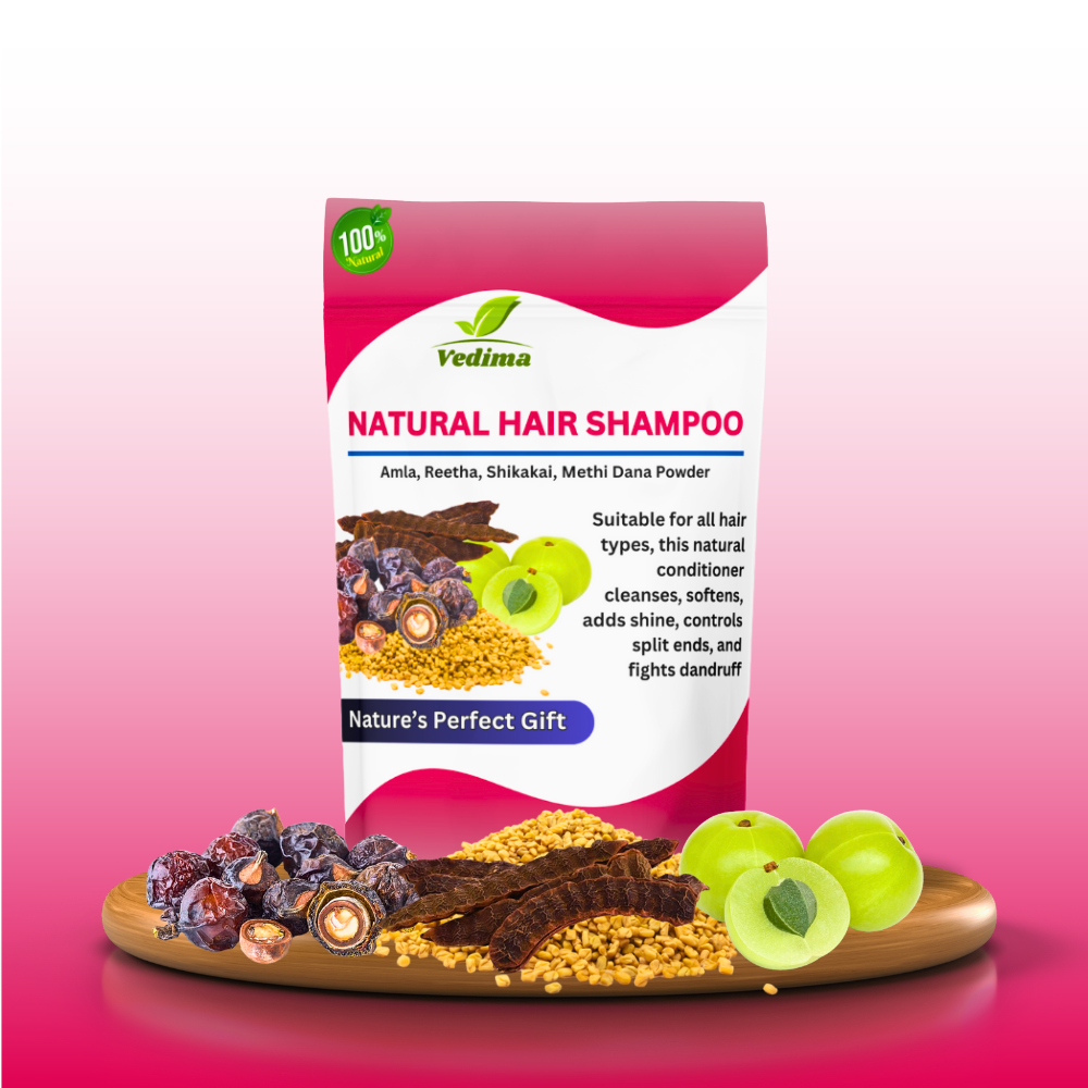 Natural Hair Shampoo with Methi, Amla, Reetha & Shikakai - Vedima