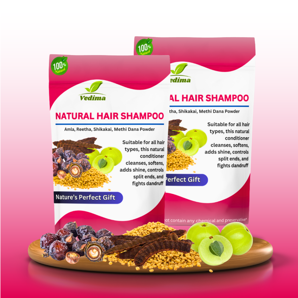 Natural Hair Shampoo with Methi, Amla, Reetha & Shikakai - Vedima
