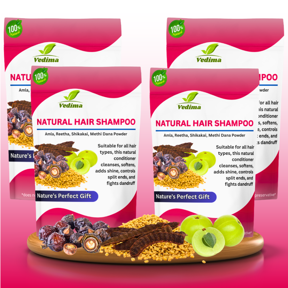 Natural Hair Shampoo with Methi, Amla, Reetha & Shikakai - Vedima