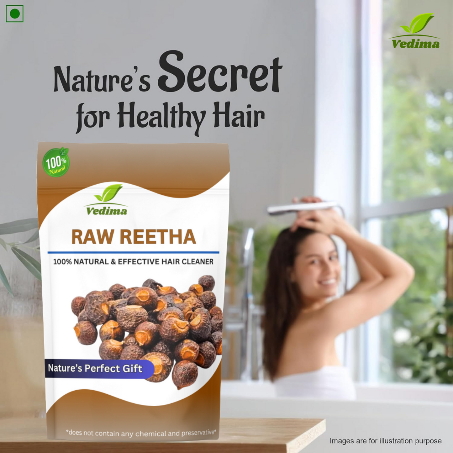 Natural Dry Raw Reetha for Healthy Hair