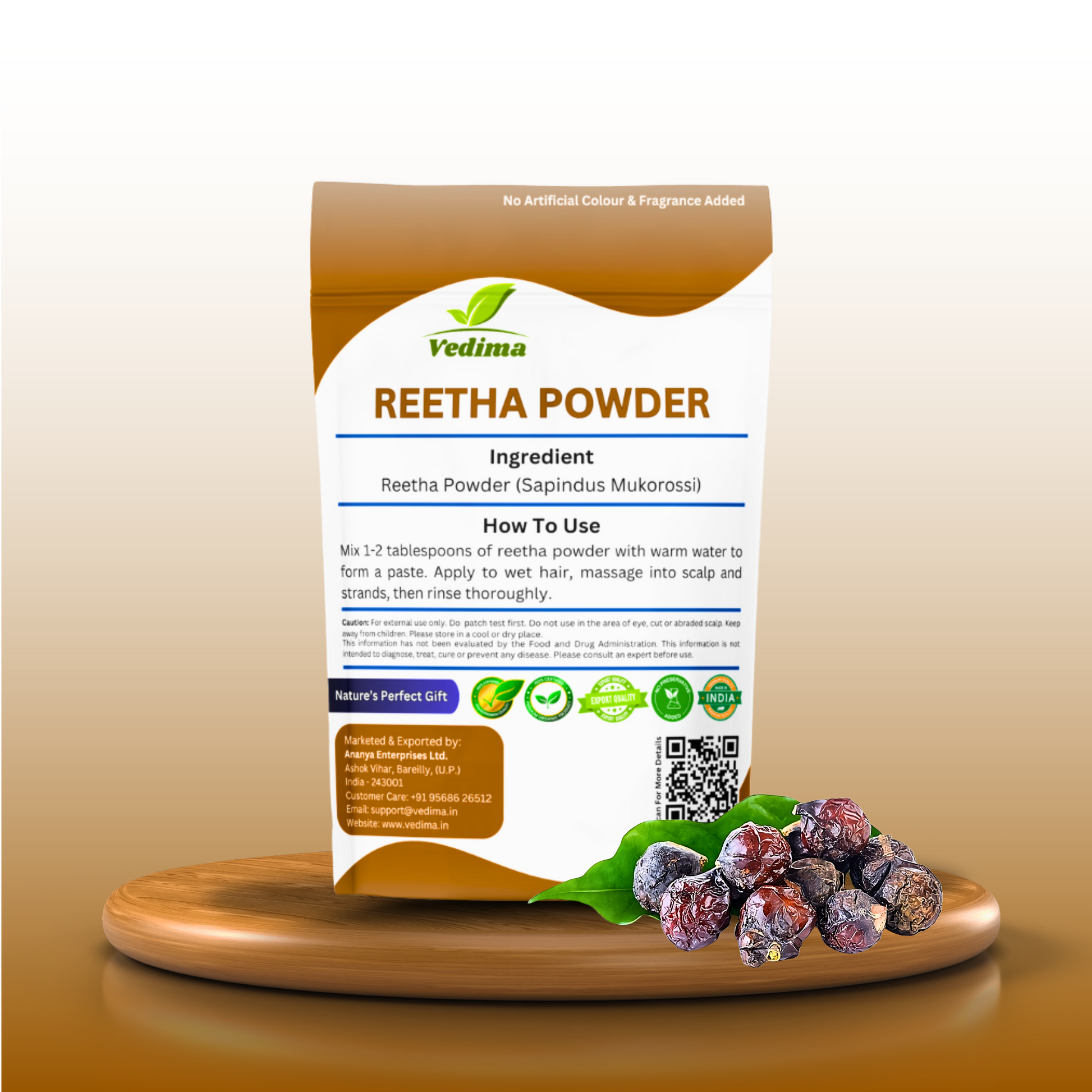 Natural Reetha Powder for Healthy Hair - Vedima