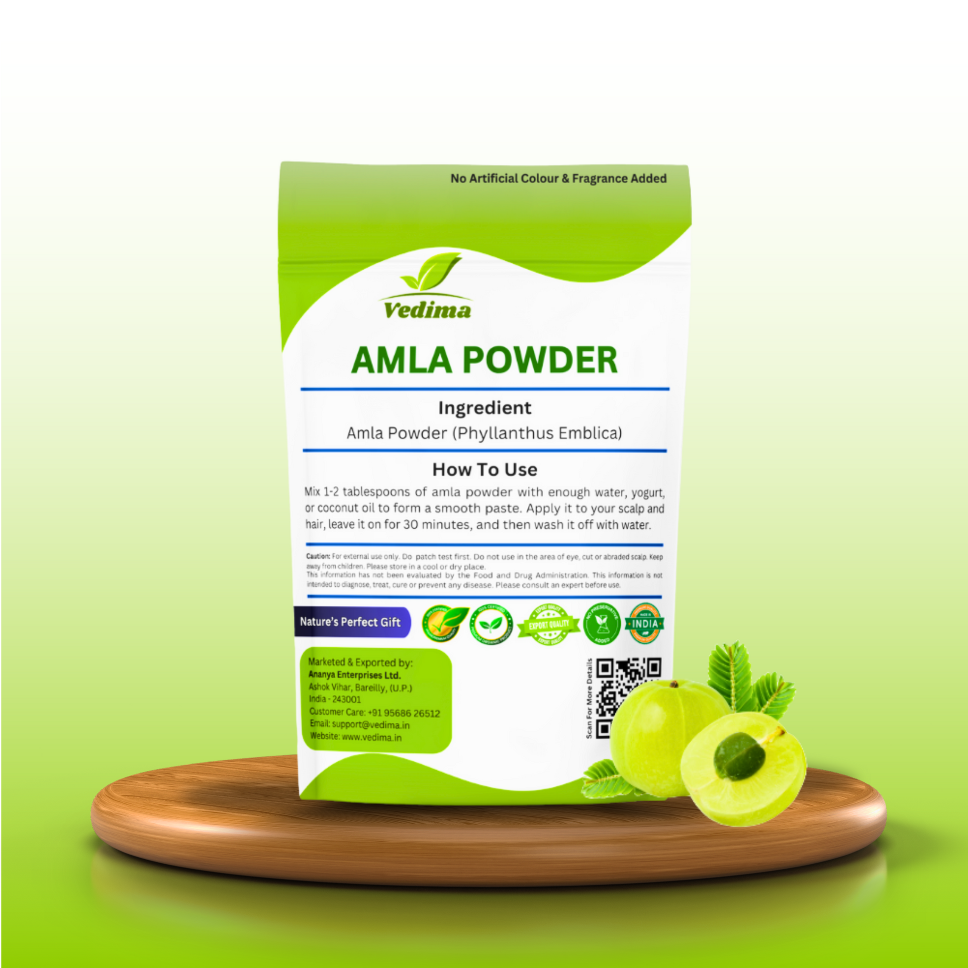 Natural Amla Powder for Hair and Skin - Vedima