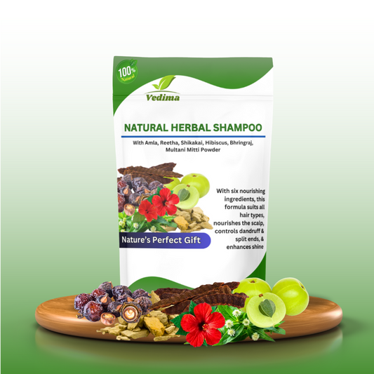 Herbal Hair Shampoo with Hibiscus, Bhringraj & Multani Magic - Vedima