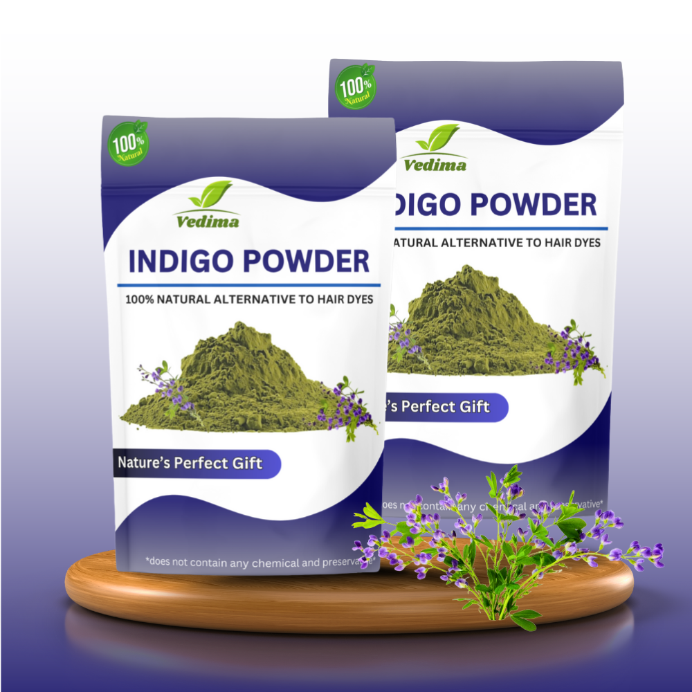 Indigo Leaves Powder – Natural Hair Dye for Black Hair - Vedima