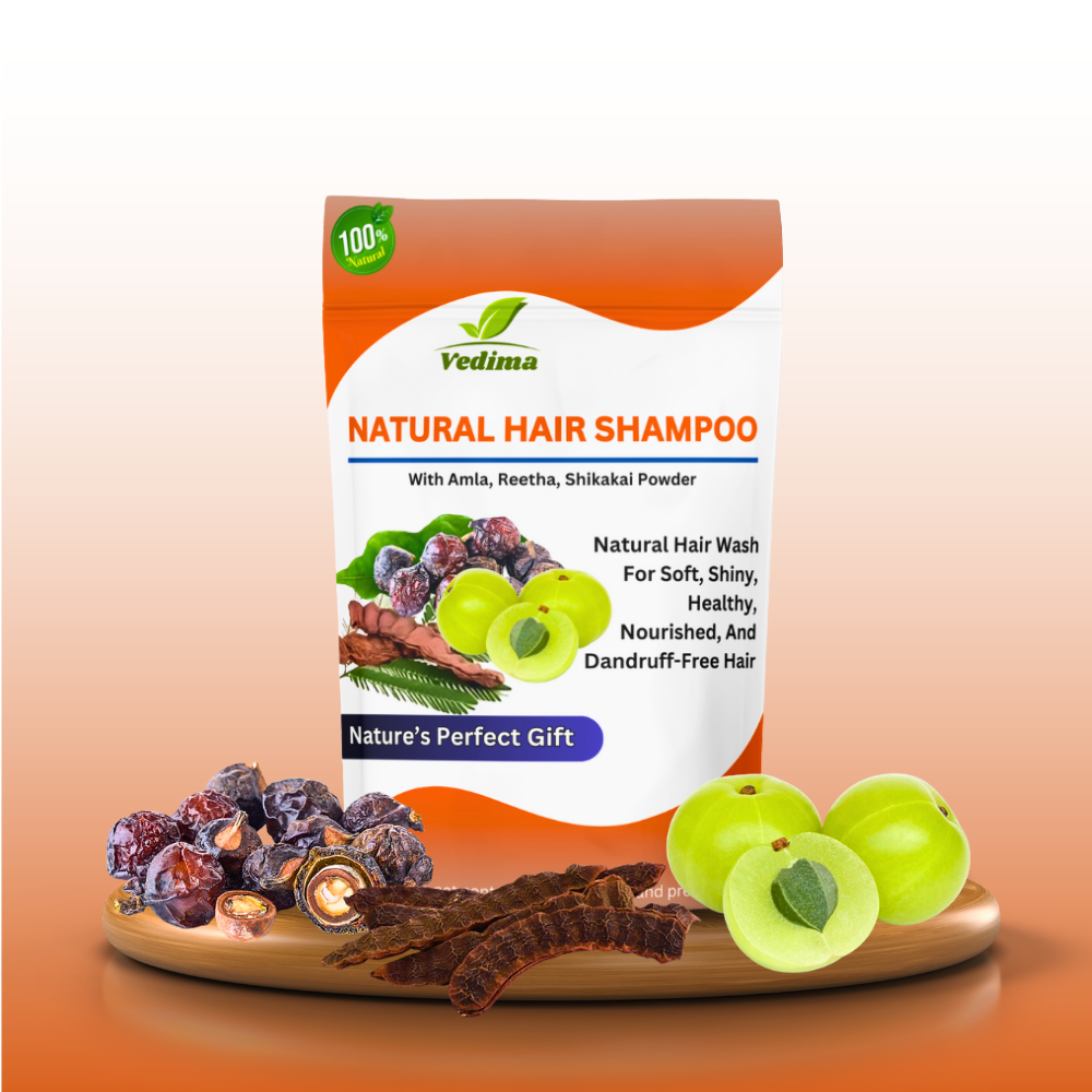 Natural Hair Shampoo With Amla, Reetha, Shikakai - Vedima