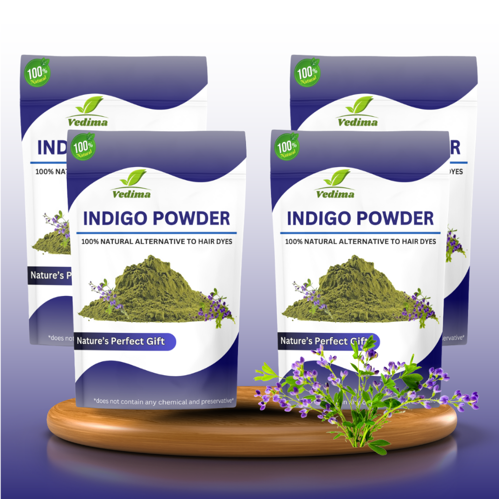 Indigo Leaves Powder – Natural Hair Dye for Black Hair - Vedima