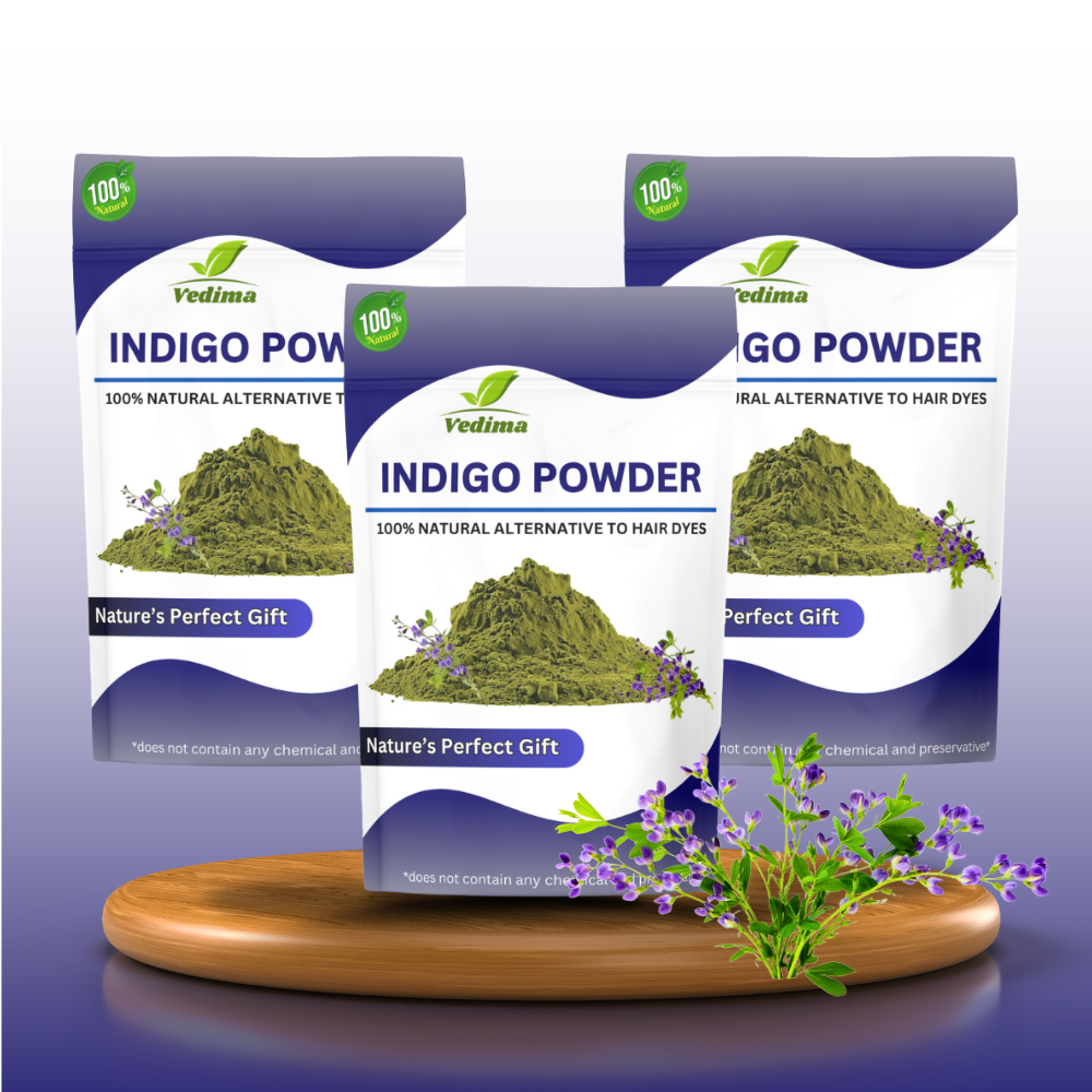 Indigo Leaves Powder – Natural Hair Dye for Black Hair - Vedima