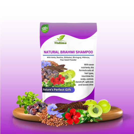 Natural Brahmi Hair Shampoo with Amla, Bhringraj & Herbal Botanicals - Vedima