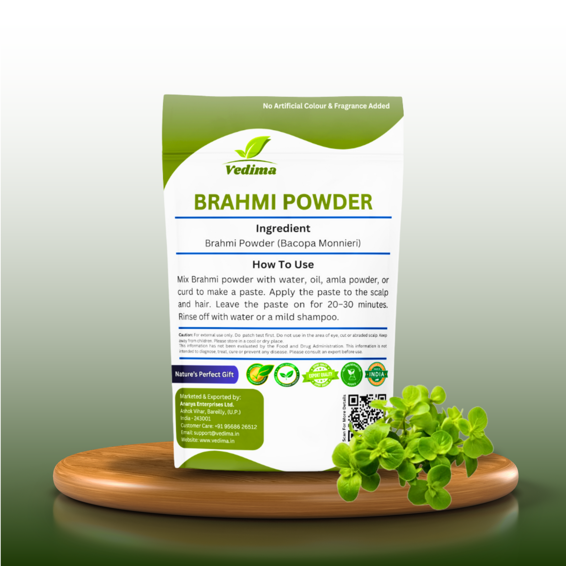 Ayurvedic Brahmi Powder For Hair Growth - Vedima