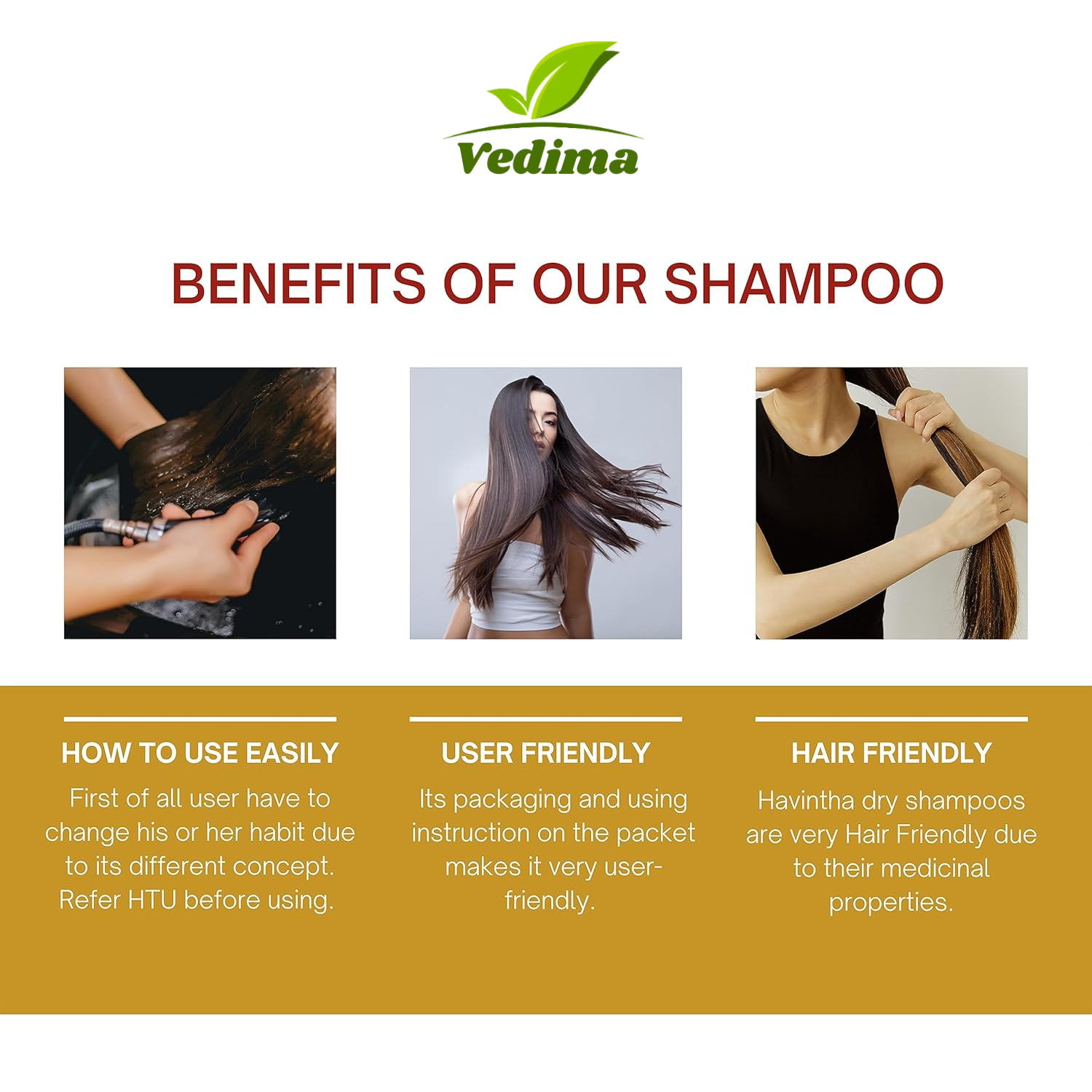 Natural Hair Shampoo With Amla, Reetha, Shikakai - Vedima