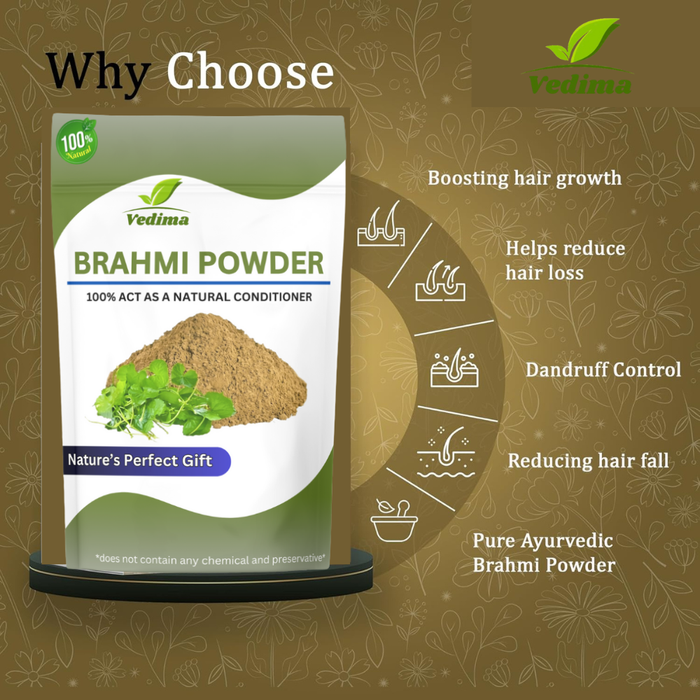 Ayurvedic Brahmi Powder For Hair Growth - Vedima