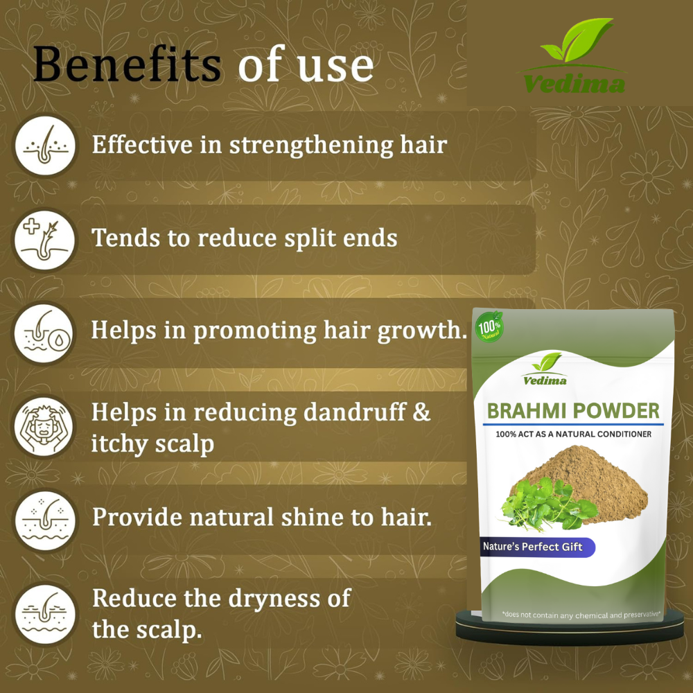 Ayurvedic Brahmi Powder For Hair Growth - Vedima