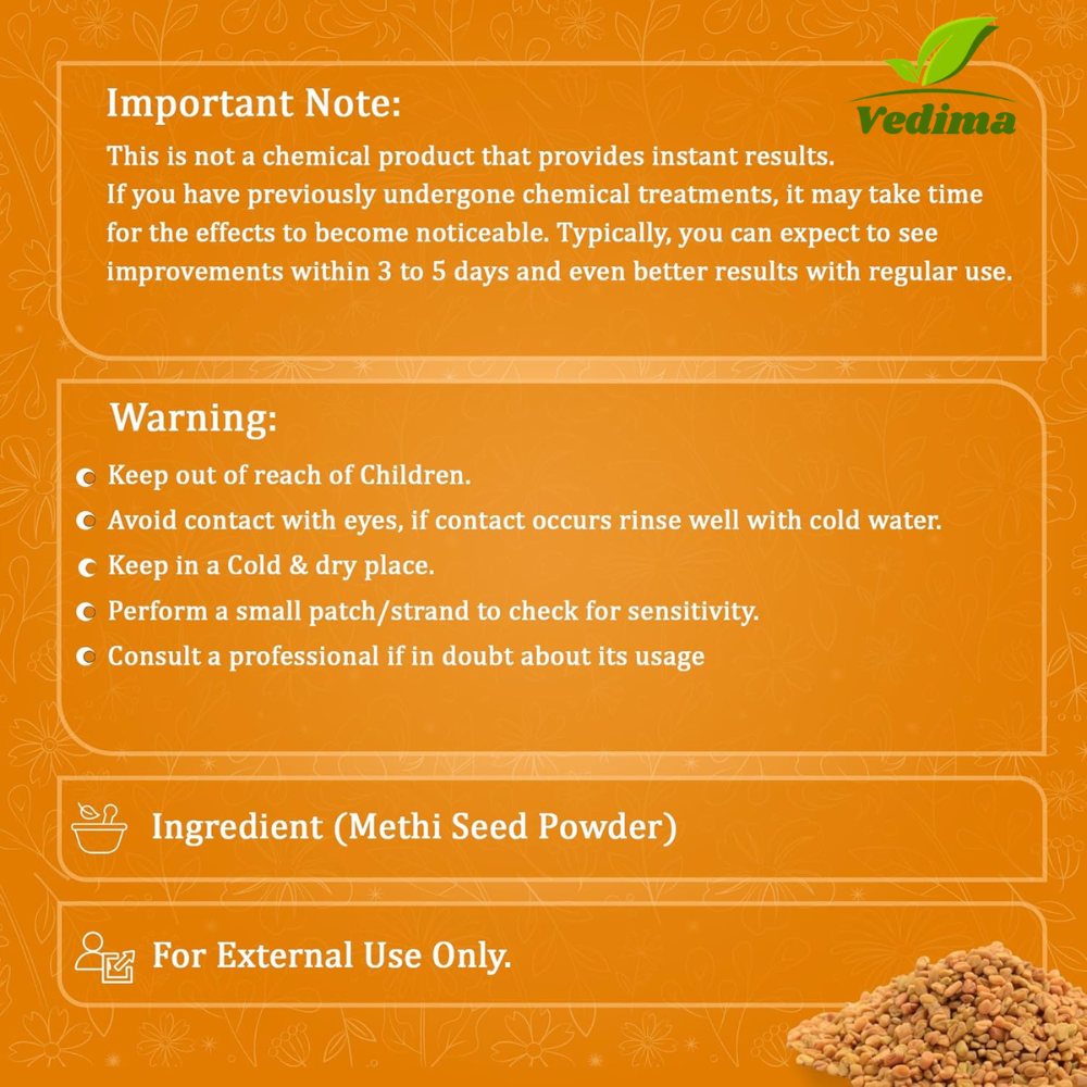 Natural Methi Dana Powder for Healthy Hair & Scalp - Vedima