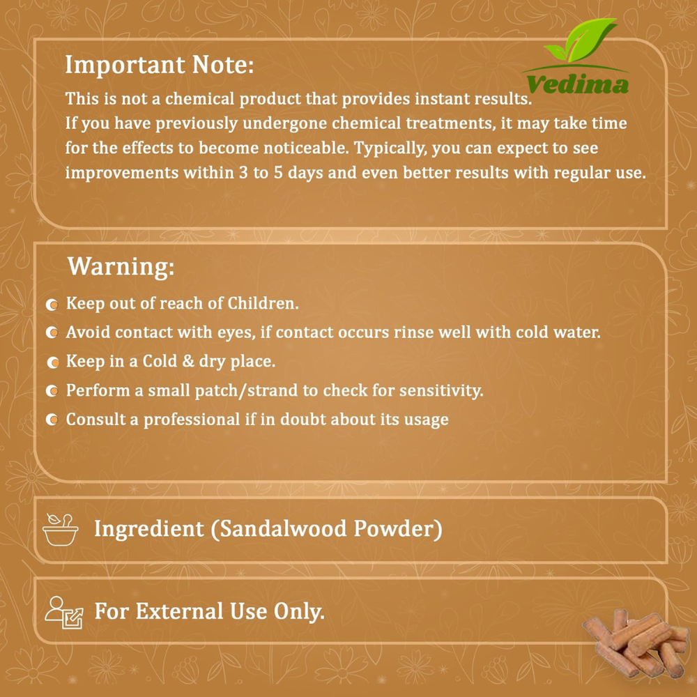 Natural Sandalwood Powder for Skin & Hair Care - Vedima